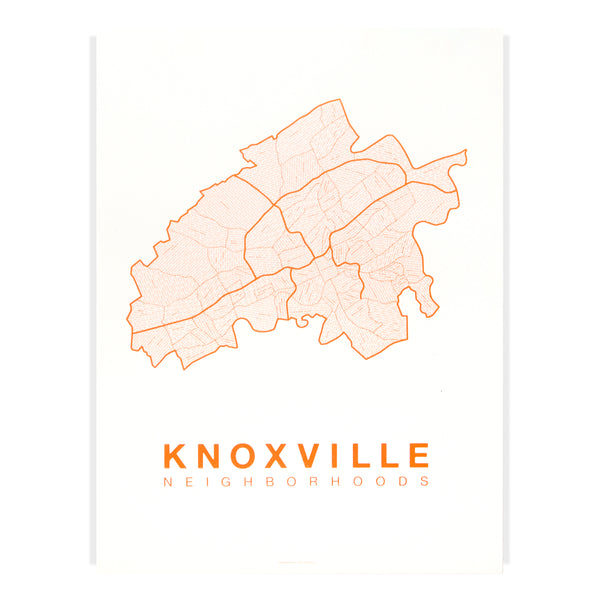 Knoxville Neighborhood Map Poster, Knoxville City Map Art Print