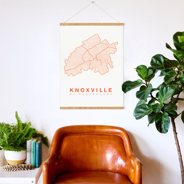 Knoxville Neighborhood Map Poster, Knoxville City Map Art Print