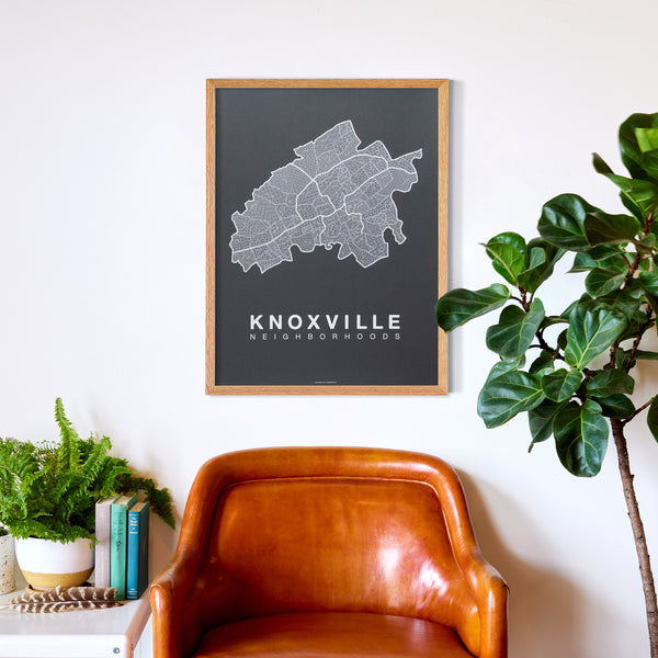 Knoxville Neighborhood Map Poster, Knoxville City Map Art Print