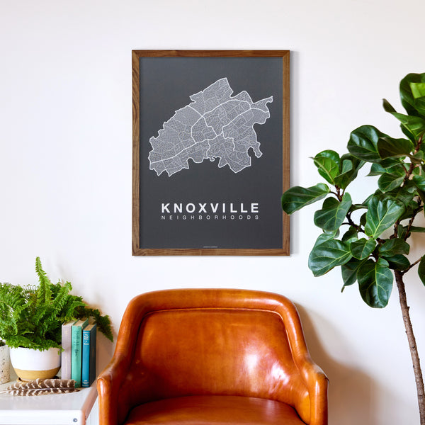 Knoxville Neighborhood Map Poster, Knoxville City Map Art Print