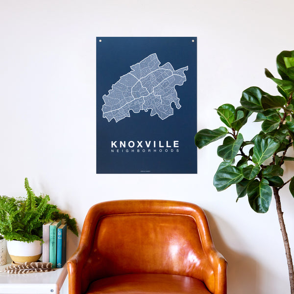 Knoxville Neighborhood Map Poster, Knoxville City Map Art Print