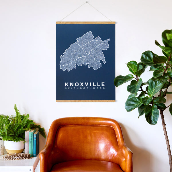 Knoxville Neighborhood Map Poster, Knoxville City Map Art Print