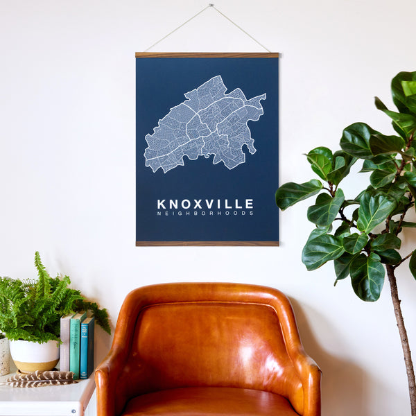 Knoxville Neighborhood Map Poster, Knoxville City Map Art Print