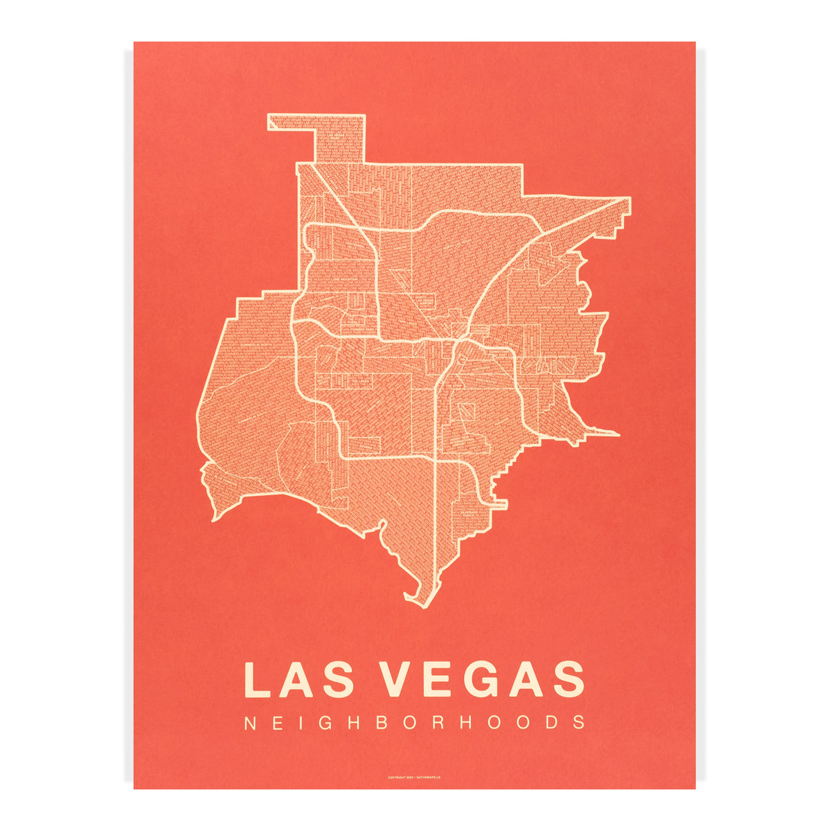 Las Vegas Neighborhood Map Poster | Las Vegas City Map Art Print ...