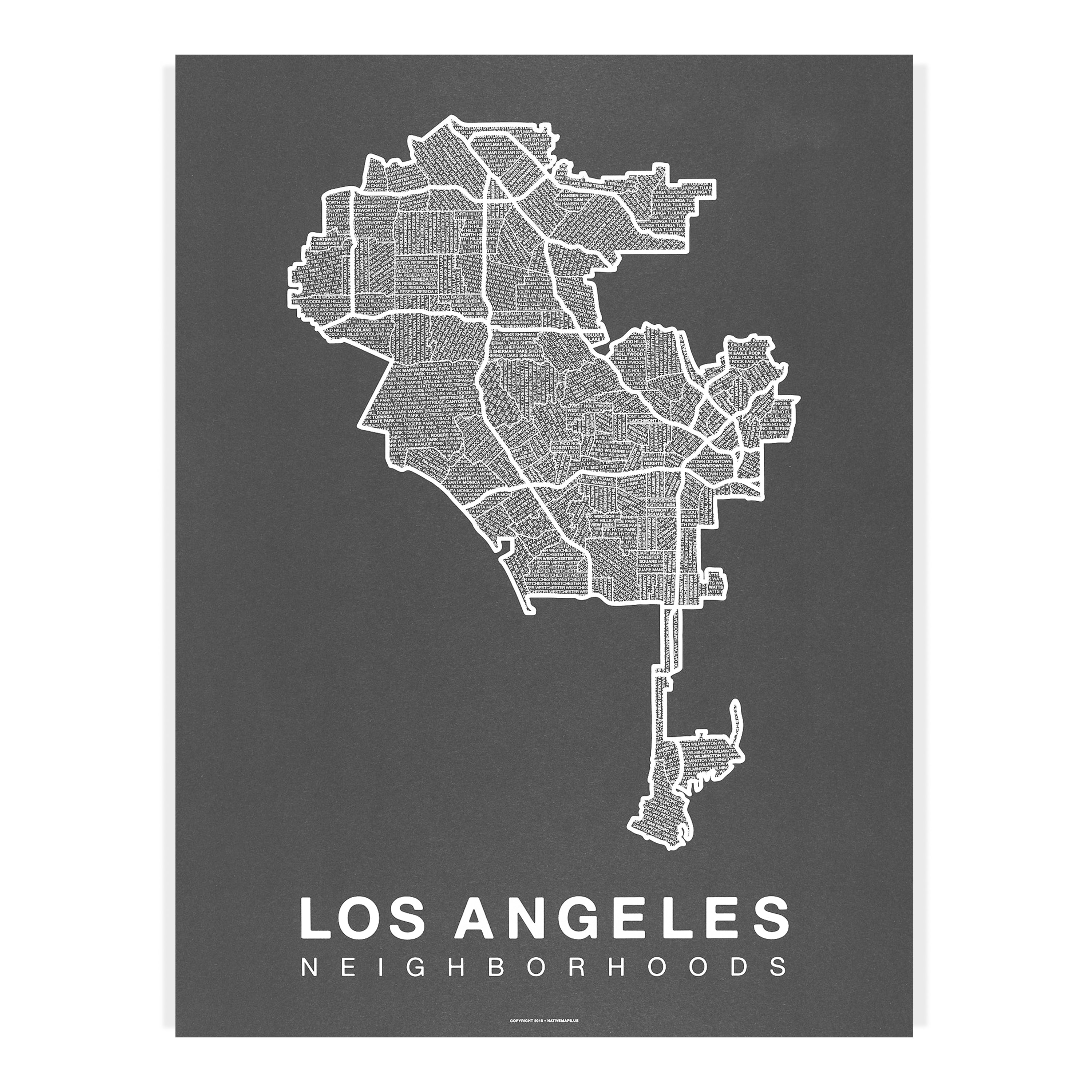 Los Angeles Neighborhood Map | Los Angeles Map Art Poster – Native Maps