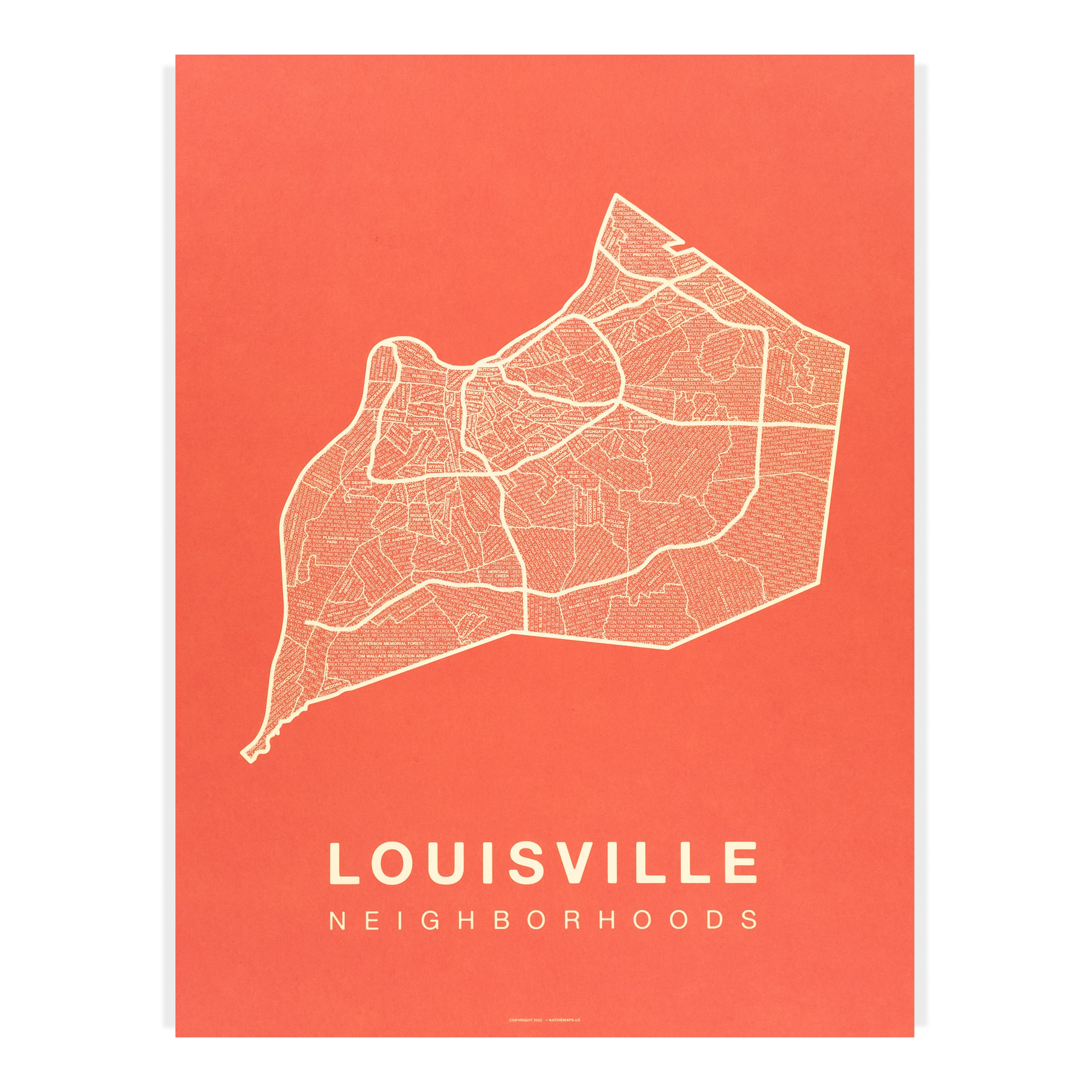 LOUISVILLE Map - KENTUCKY | Blue, More Colors, Review My Collections Art  Print