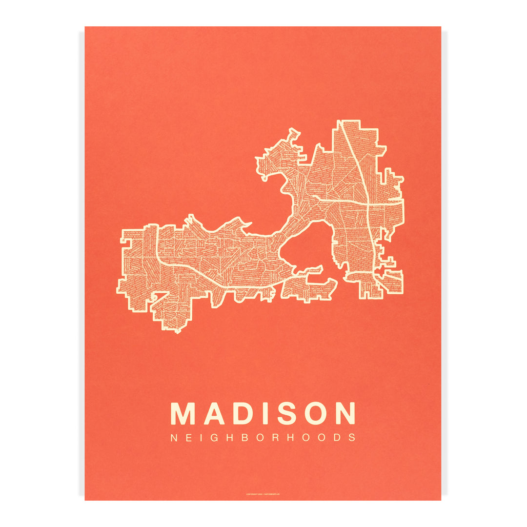 Madison Neighborhood Map Poster | Madison City Map Art Print โ Native Maps