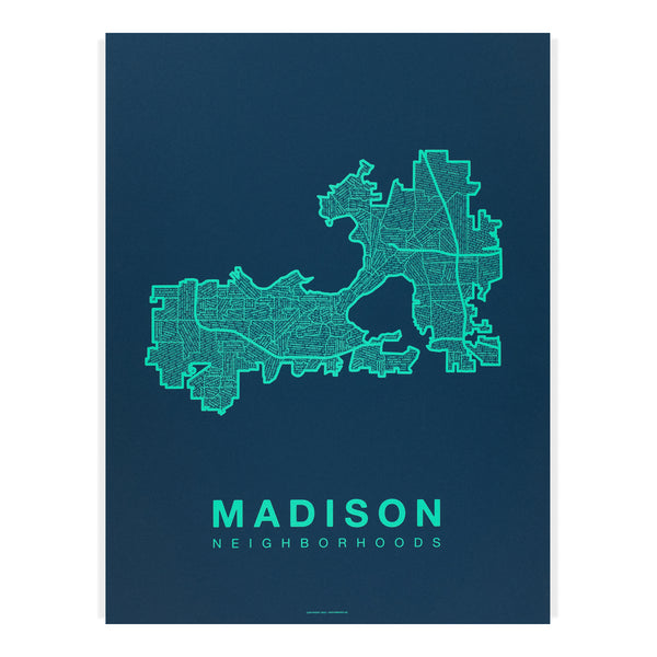 Madison Neighborhood Map Poster | Madison City Map Art Print – Native Maps