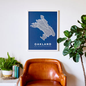 Oakland Neighborhood Map Poster, Oakland City Map Art Print