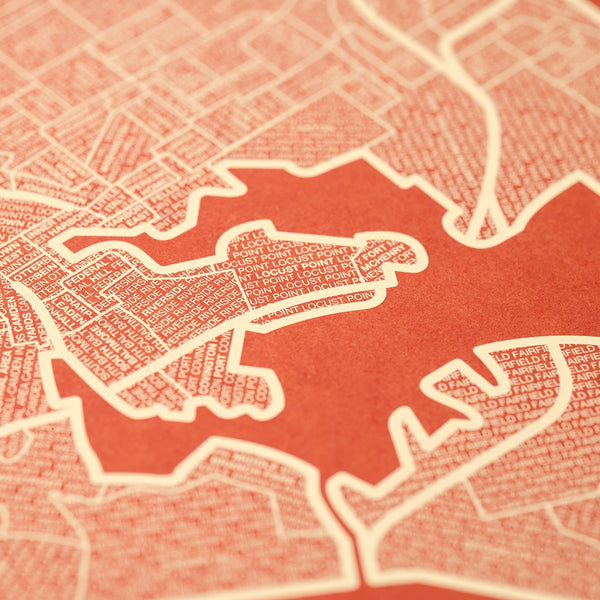 Baltimore Neighborhood Map Poster, Baltimore City Map Art Print