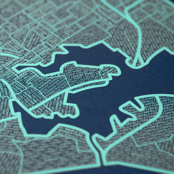 Baltimore Neighborhood Map Poster, Baltimore City Map Art Print