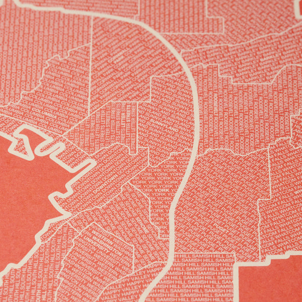 Bellingham Neighborhood Map Poster, Bellingham City Map Art Print