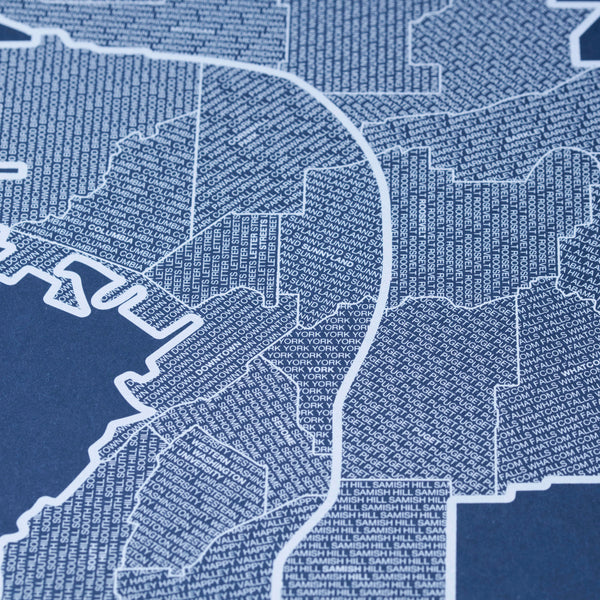 Bellingham Neighborhood Map Poster, Bellingham City Map Art Print