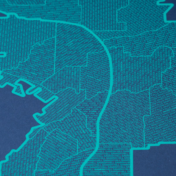 Bellingham Neighborhood Map Poster, Bellingham City Map Art Print