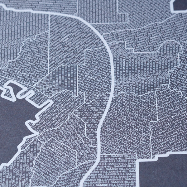 Bellingham Neighborhood Map Poster, Bellingham City Map Art Print