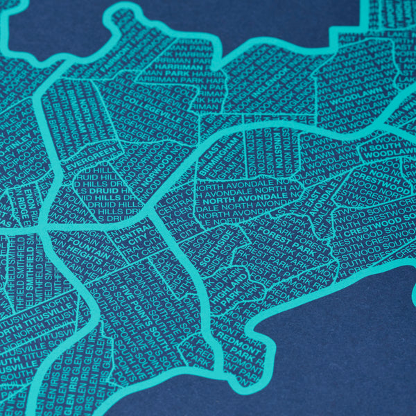 Birmingham Neighborhood Map Poster, Birmingham City Map Art Print