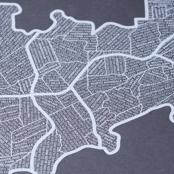Birmingham Neighborhood Map Poster, Birmingham City Map Art Print