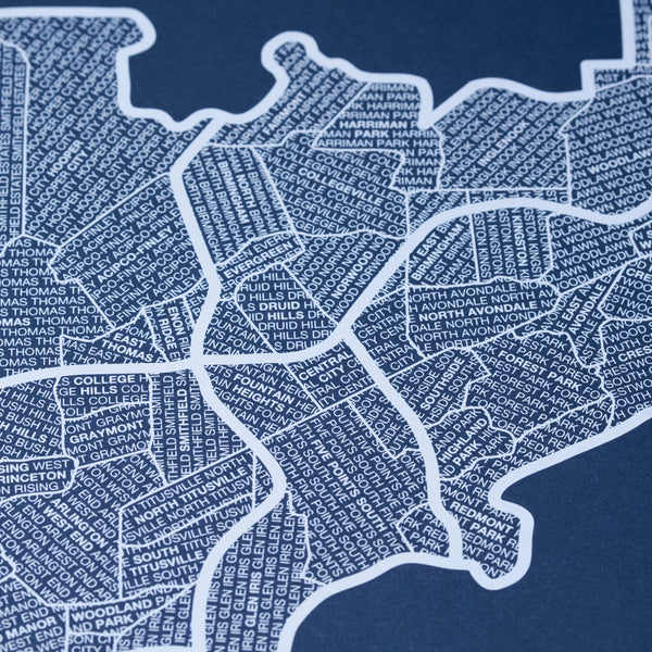 Birmingham Neighborhood Map Poster, Birmingham City Map Art Print