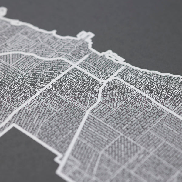 Chicago Neighborhood Map Poster, Chicago City Map Art Print