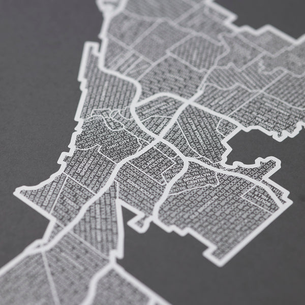 Cleveland Neighborhood Map Poster, Cleveland City Map Art Print