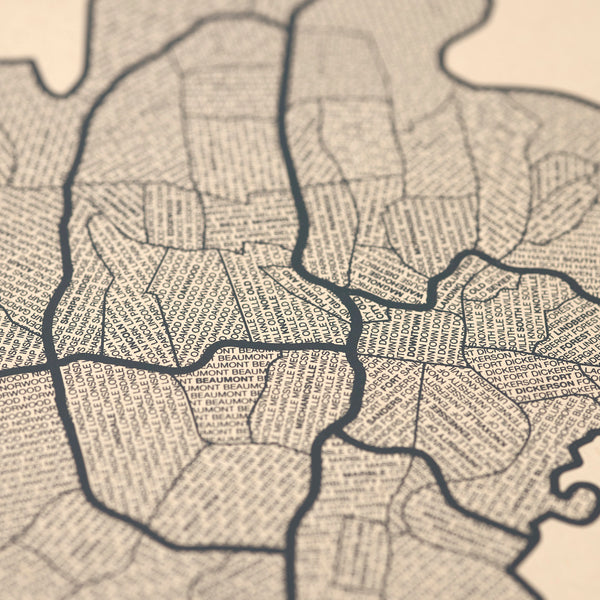 Knoxville Neighborhood Map Poster, Knoxville City Map Art Print