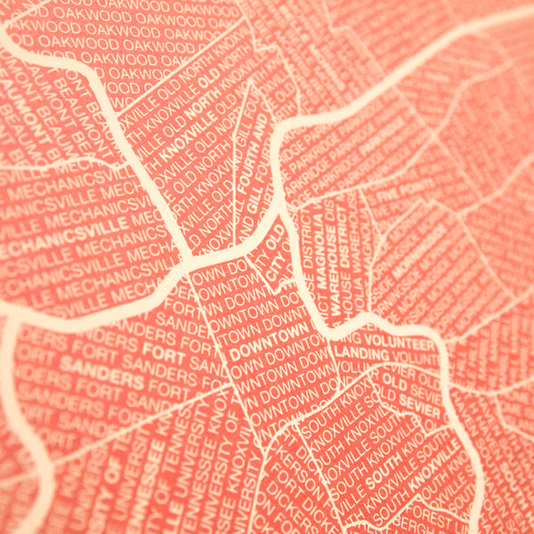 Knoxville Neighborhood Map Poster, Knoxville City Map Art Print