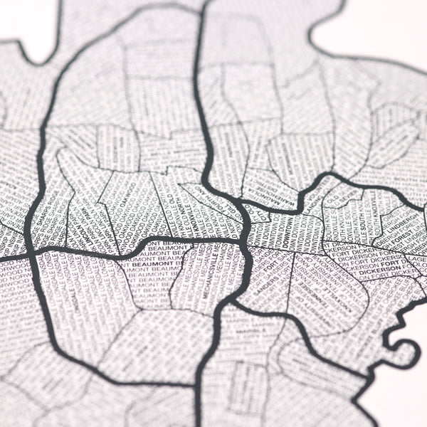 Knoxville Neighborhood Map Poster, Knoxville City Map Art Print