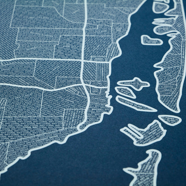 Miami Neighborhood Map Poster, Miami City Map Art Print