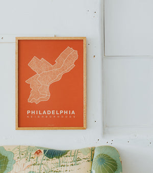 Philadelphia Neighborhood Map Poster, Philadelphia City Map Art Print