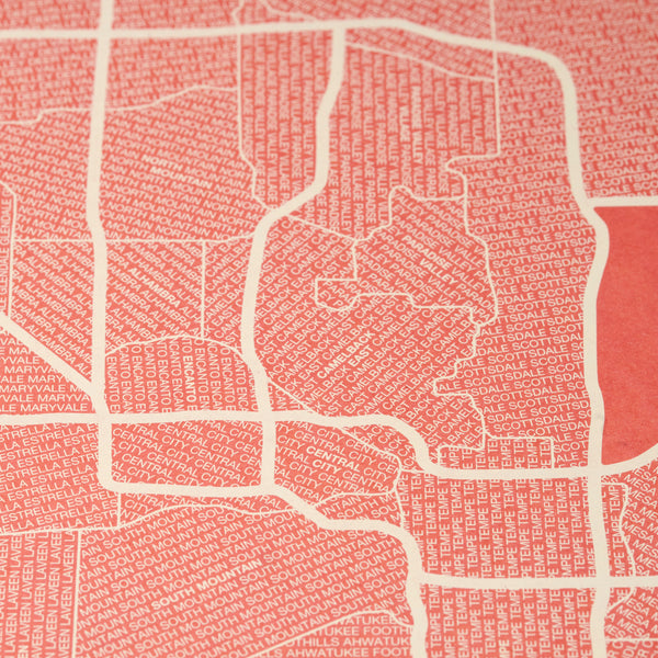 Phoenix Neighborhood Map Poster, Phoenix City Map Art Print