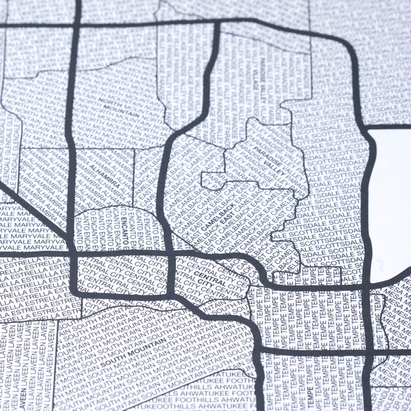 Phoenix Neighborhood Map Poster, Phoenix City Map Art Print