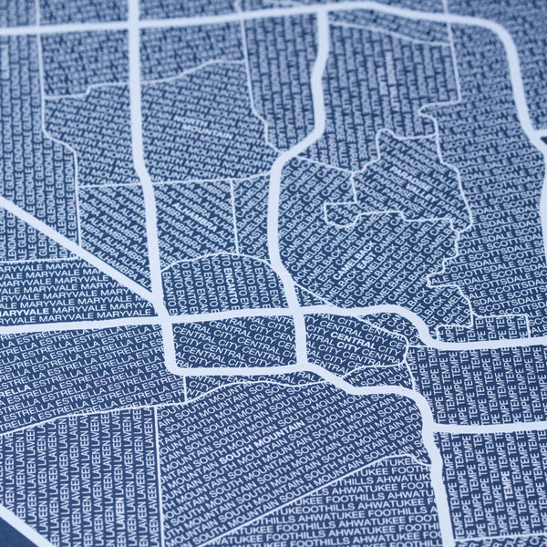 Phoenix Neighborhood Map Poster, Phoenix City Map Art Print