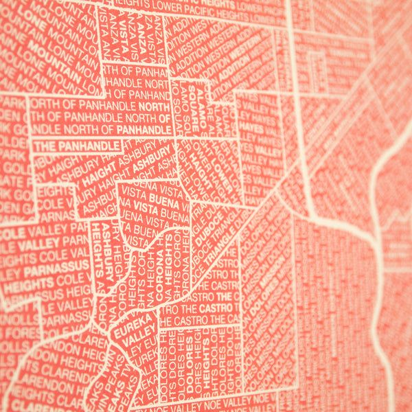 San Francisco Neighborhood Map Poster, San Francisco City Map Art Print