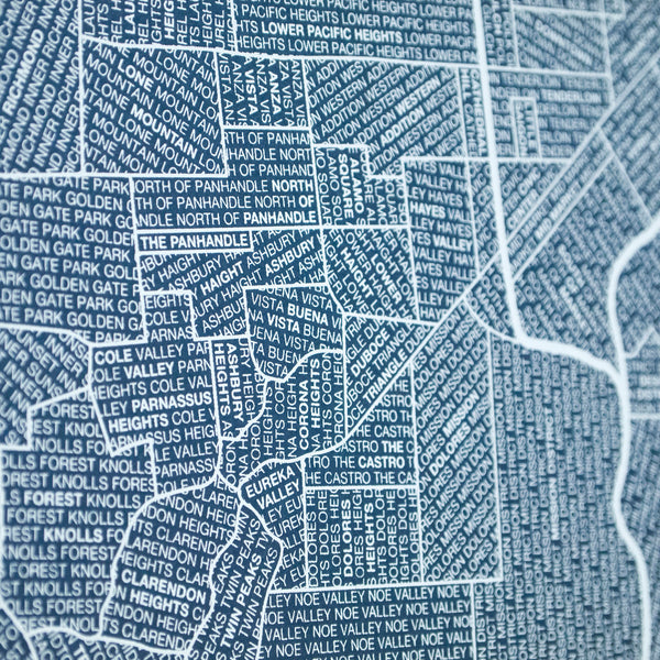 San Francisco Neighborhood Map Poster, San Francisco City Map Art Print